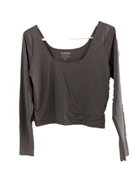 Almere Gray Long Sleeve Crop Top XL